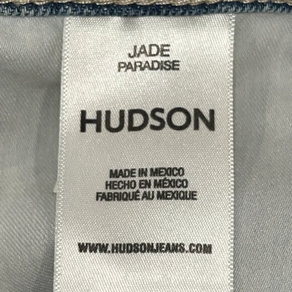 HUDSON JADE HIGH RISE STRAIGHT LOOSE FIT CROP JEANS in PARADISE WASH EUC Size 29 - Picture 10 of 12